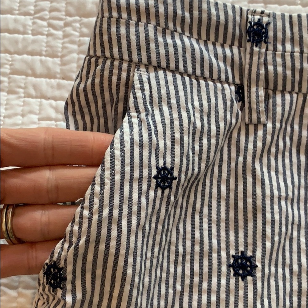 BRITISH KHAKI Pinstriped-Embroidered Women's Skirt - Picture 5 of 10